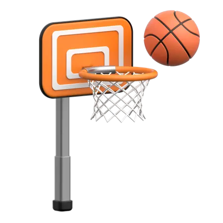 Basketball Hoop With Ball  3D Icon