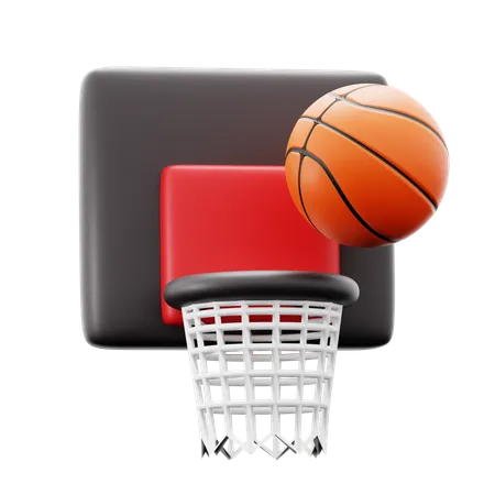Basketball With Ring Net Sport Game Equipment 3 D Icon Illustration Render Design 3D Icon