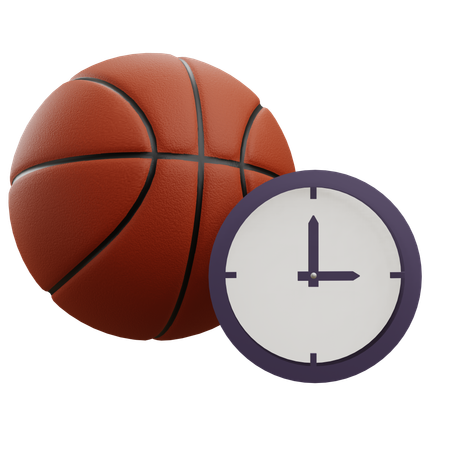 Basketball Match Time  3D Icon
