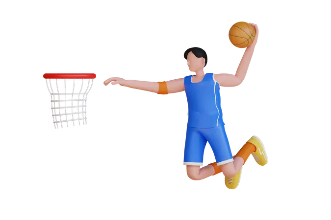 Basketball player  3D Illustration