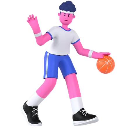 Basketball Player  3D Illustration