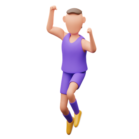 成功を祝うバスケットボール選手  3D Illustration