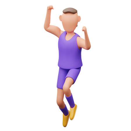 Basketball Player Celebrating Success  3D Illustration