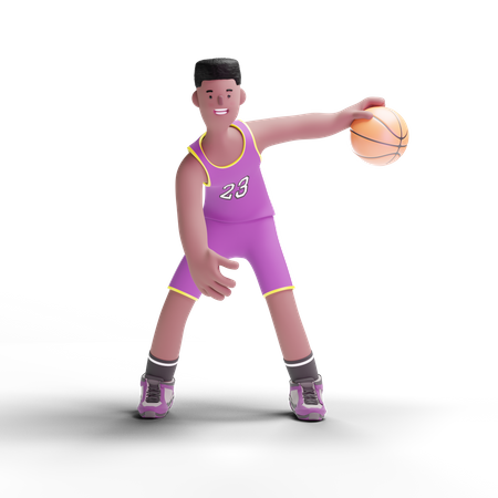 Basketball Player doing dribbling  3D Icon