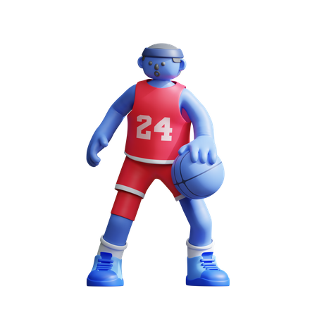 Basketball Player doing dribbling  3D Icon