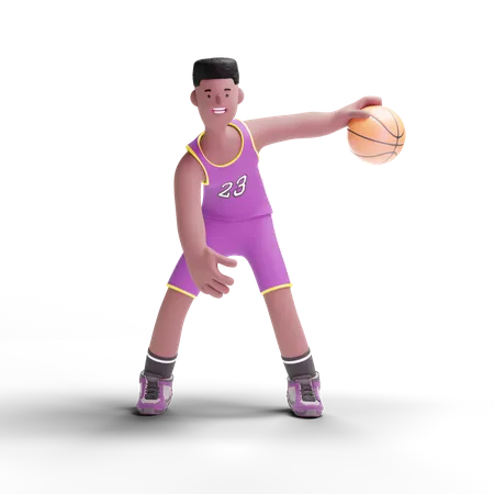 Basketball Player doing dribbling  3D Illustration