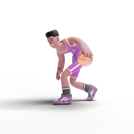 Basketball Player doing dribbling  3D Illustration