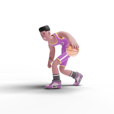 Basketball Player doing dribbling  3D Illustration