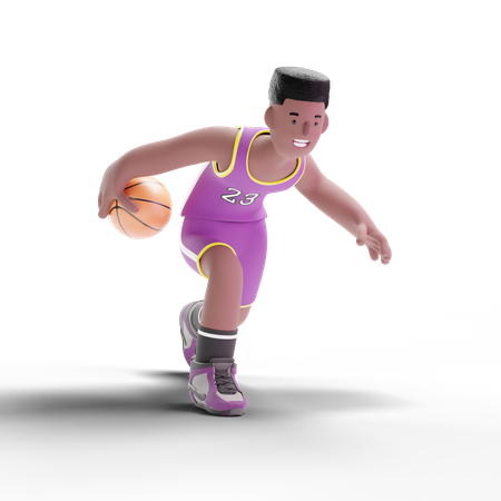 Basketball Player dribbling ball  3D Icon