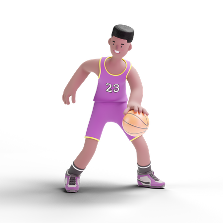 Basketball Player dribbling ball  3D Icon