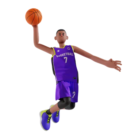 Basketball Player Dunk  3D Illustration