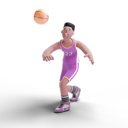 Basketball Player going to catch ball  3D Illustration