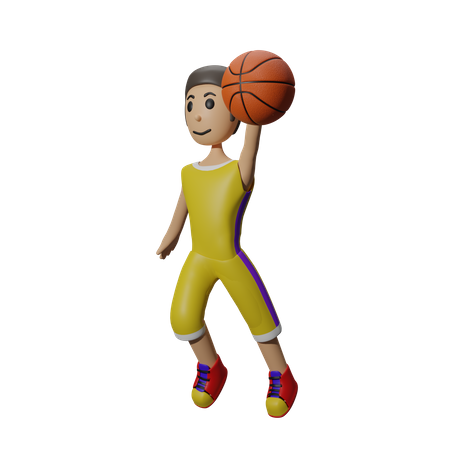 Basketball Player jumping in air  3D Icon