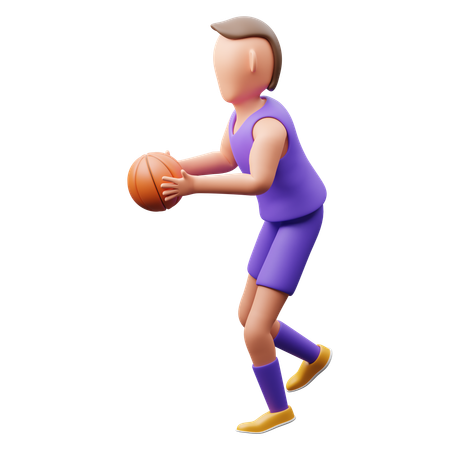 Basketball Player Passing Basketball  3D Icon