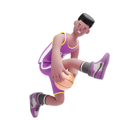 Basketball Player playing dribbling move  3D Icon