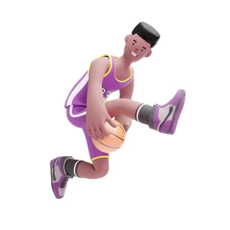 Basketball Player playing dribbling move  3D Illustration