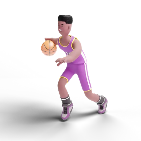 Basketball Player playing in match  3D Illustration