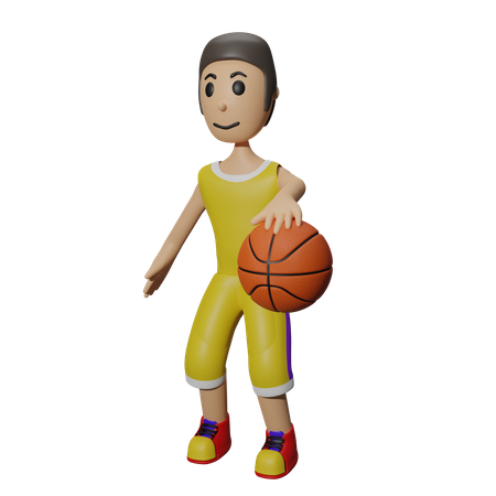 Basketball Player playing in match  3D Illustration