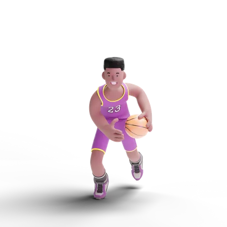 Basketball Player playing move  3D Illustration