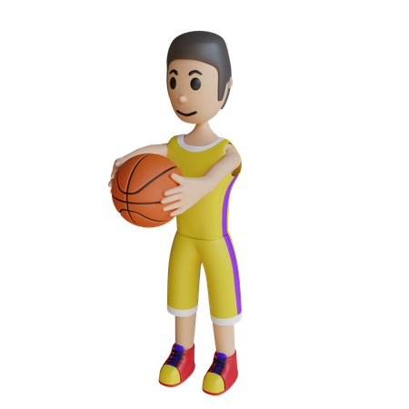 Basketball Player playing move  3D Illustration