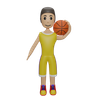 3d playing with basketball illustration