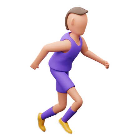 Basketball Player Running  3D Illustration
