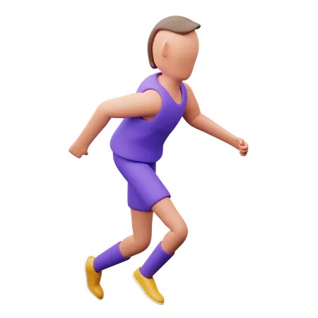 Basketball Player Running  3D Illustration