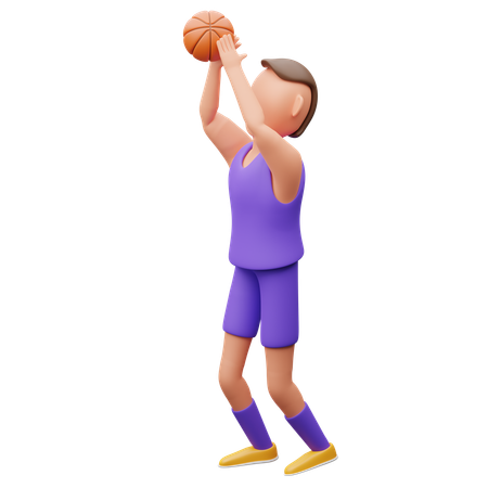 Basketball Player Shooting Basketball  3D Icon