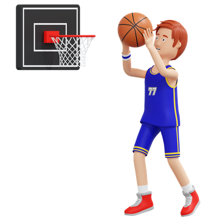 Basketball Player Slam Dunk  3D Illustration