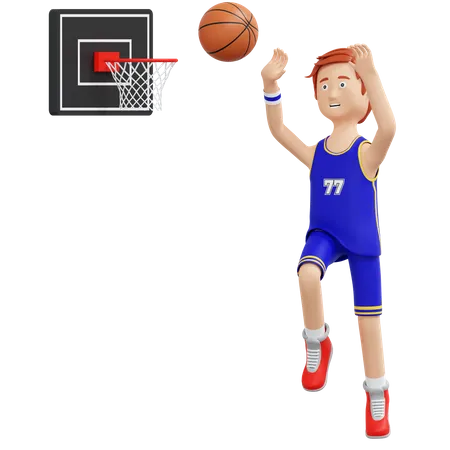 Basketball Player Slam Dunk  3D Illustration