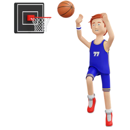 Basketball Player Slam Dunk 3 D Cartoon Illustration 3D Illustration