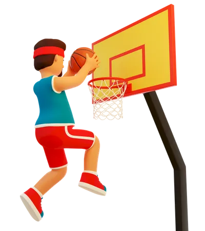 Basketball player throws the ball 3D Illustration