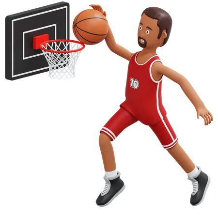 Basketball Pro Player Slam Dunk 3 D Cartoon Illustration 3D Illustration