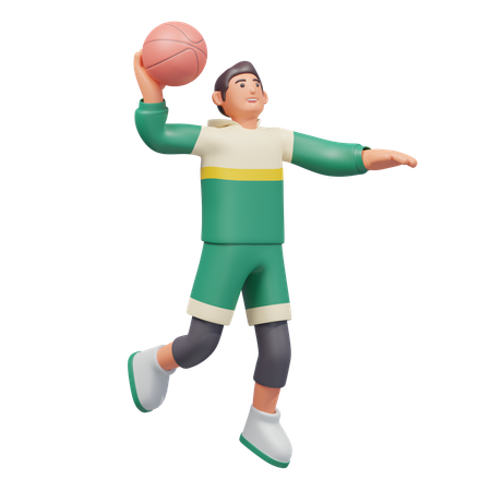 Basketball Slam Dunk  3D Illustration