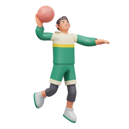 Basketball Slam Dunk  3D Illustration