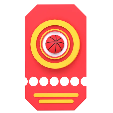 Basketball Ticket  3D Icon