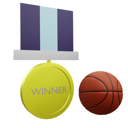 Basketball Winner Medal  3D Icon