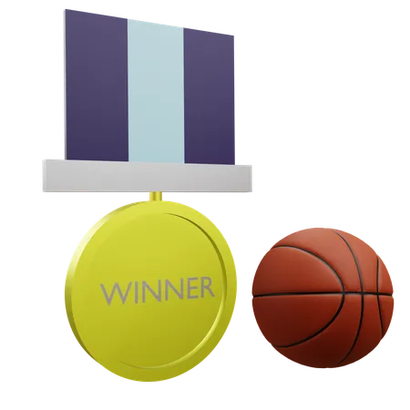 Basketball Winner Medal  3D Icon