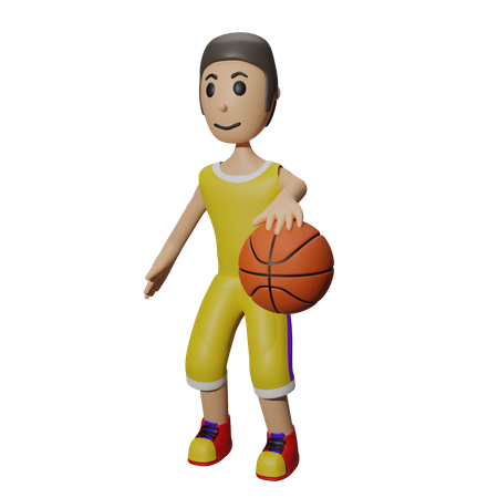 Basketballspieler spielt im Spiel  3D Illustration