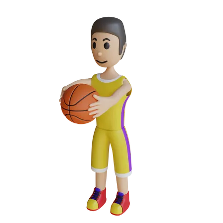 Basketball-Spieler spielen Bewegung  3D Illustration