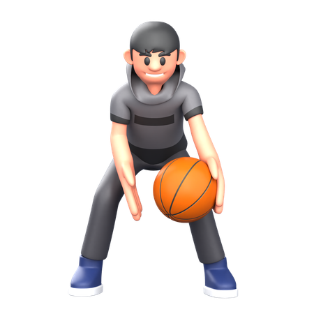 Basquete driblando basquete  3D Illustration