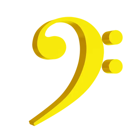 Bass Clef Music Note  3D Icon