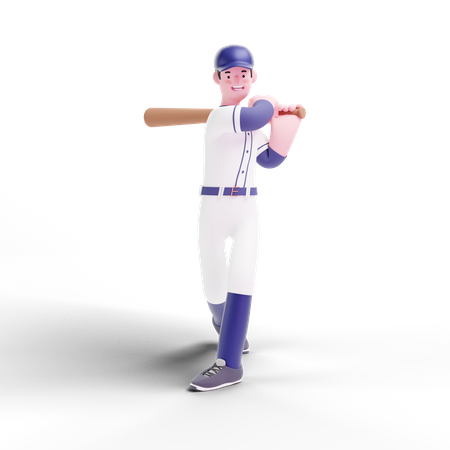 Bastão balançando do jogador de beisebol  3D Icon