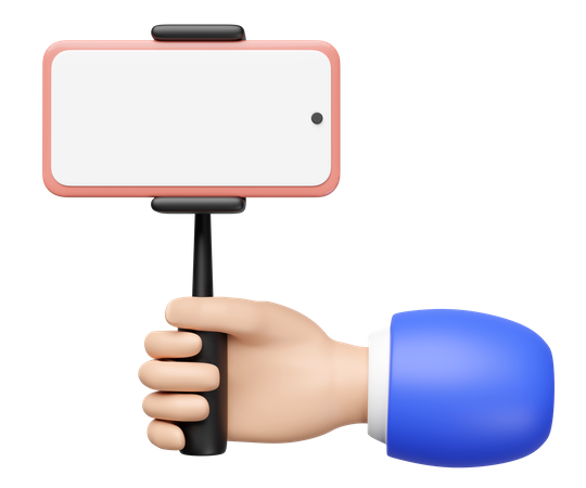 Mão segurando o bastão de selfie  3D Icon