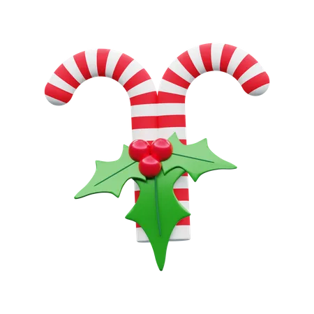 Representacion 3 D De Bastones De Caramelo Blancos Y Rojos Para Las Vacaciones De Navidad Aisladas 3D Illustration