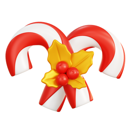 Bastón de caramelo de navidad  3D Icon