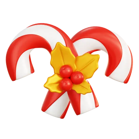 Bastón de caramelo de navidad  3D Icon