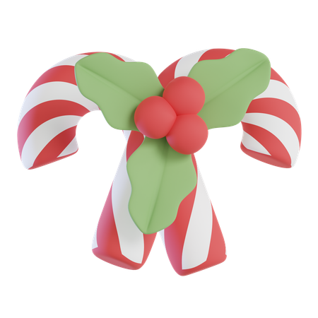 Bastón de caramelo de navidad  3D Icon