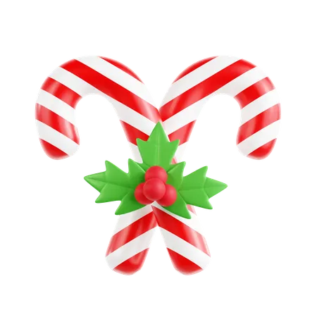 Bastón de caramelo de navidad  3D Icon