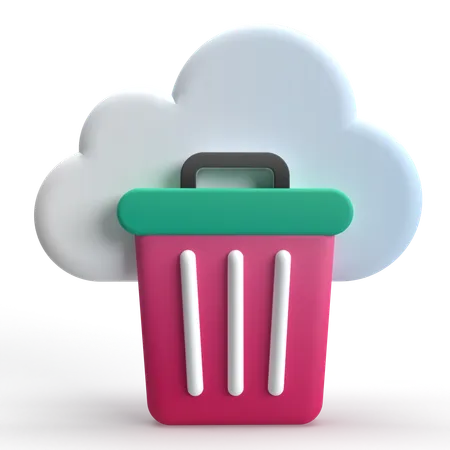 Basura en la nube  3D Icon